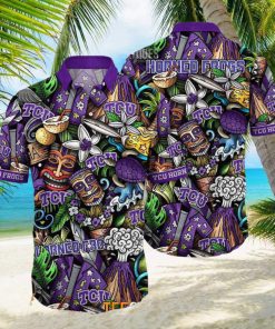 TCU Horned Frogs Ncaa Mens Floral Button Up Hawaiian Shirt