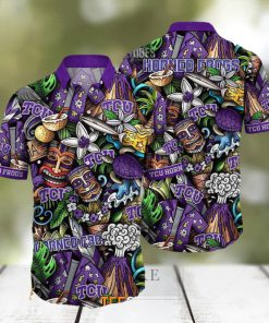 TCU Horned Frogs Ncaa Mens Floral Button Up Hawaiian Shirt