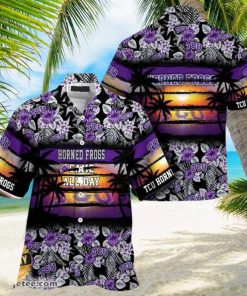 TCU Horned Frogs Summer Beach Hawaiian Shirt Hibiscus Pattern For Sports Fan