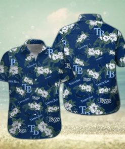Tampa Bay Rays Short Sleeve Button Up Tropical Hawaiian Shirt