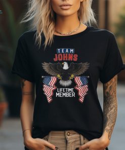 Team Johns Lifetime Member Us Flag Graphic Tee shirt