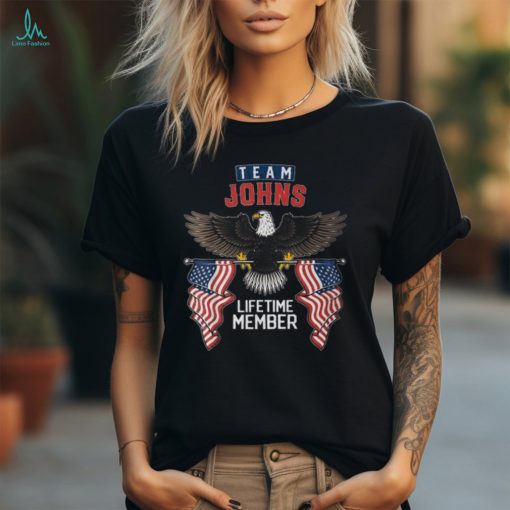 Team Johns Lifetime Member Us Flag Graphic Tee shirt