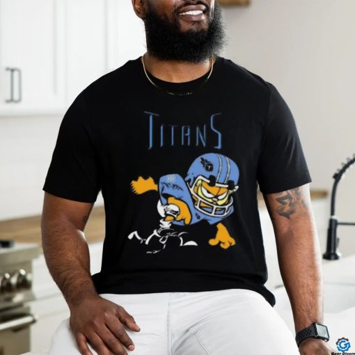 Tennessee Titans Garfield Cat Grumpy Football Player T Shirt