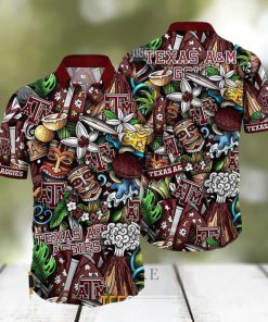 Texas Aggies Ncaa Mens Floral Button Up Hawaiian Shirt