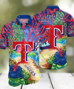 Texas Rangers MLB Hawaiian Shirt Ice Cold Drinkstime Summer Aloha