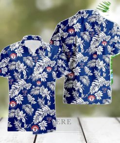Texas Rangers Tropical Leaf 3D Printed Hawaiian Shirt Beach Team Gift