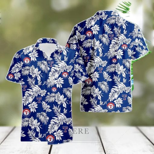 Texas Rangers Tropical Leaf 3D Printed Hawaiian Shirt Beach Team Gift