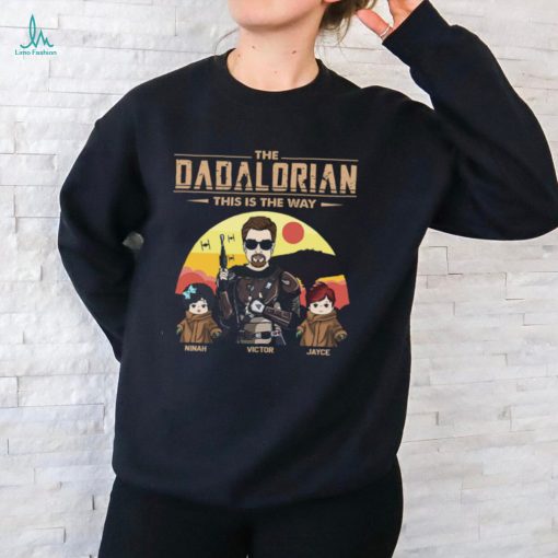 The Dadalorian This Is The Way   Personalized Shirt Custom Tatooine Background With Kids shirt