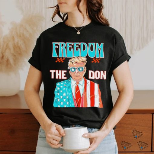 The Don Patriotic Donald Trump Freedom Trump Wearing American Flag Suit T shirt