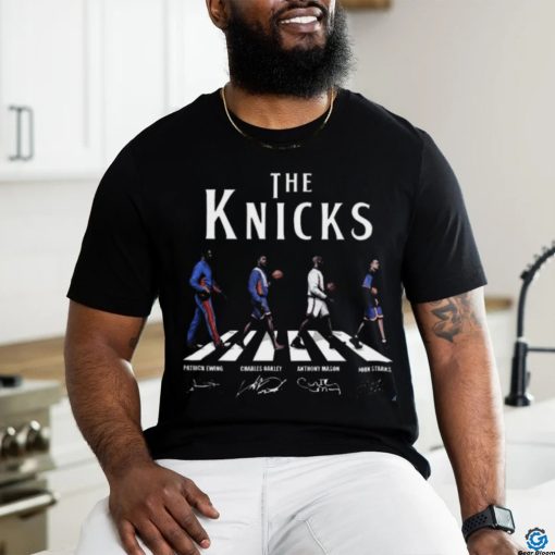 The Knicks Abbey Road Patrick Ewing Charles Oakley Anthony Mason And John Starks Signatures Shirt