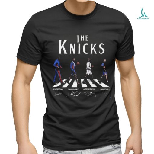 The Knicks Abbey Road Patrick Ewing Charles Oakley Anthony Mason And John Starks Signatures Shirt