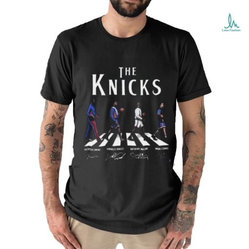 The Knicks Abbey Road Patrick Ewing Charles Oakley Anthony Mason And John Starks Signatures Shirt