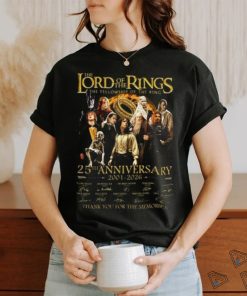 The Lord Of The Rings The Fellowship Of The Ring 25th Anniversary 2001 2026 Thank You For The Memories T Shirt