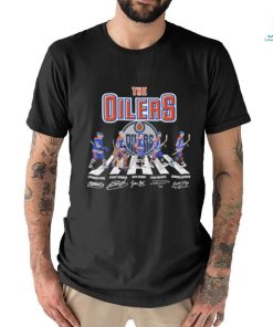 The Oilers Abbey Road Evander Kane Stuart Skinner Zach Hyman Leon Draisaitl And Connor Mcdavid Signatures Shirt