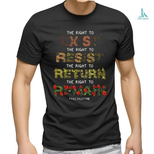 The Right To Exist Resist Return Remain Free Palestine Shirt