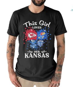 This Girl Loves Her Kansas Sports Teams Logo Diamond Shirt