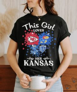 This Girl Loves Her Kansas Sports Teams Logo Diamond Shirt