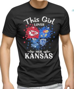 This Girl Loves Her Kansas Sports Teams Logo Diamond Shirt