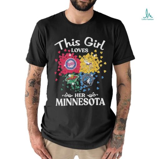 This Girl Loves Her Minnesota Sports Teams Logo Diamonds Shirt