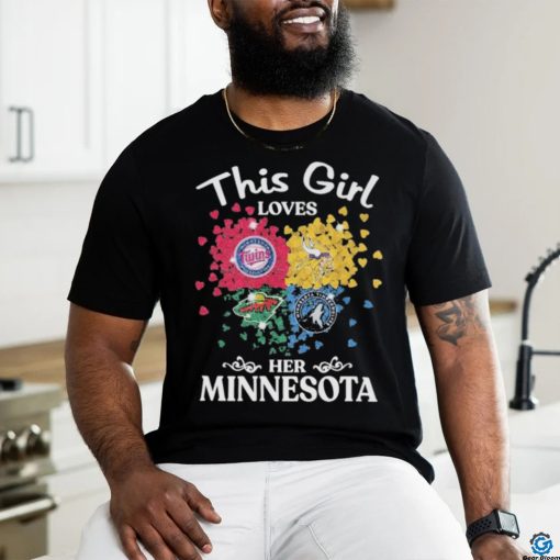 This Girl Loves Her Minnesota Sports Teams Logo Diamonds Shirt