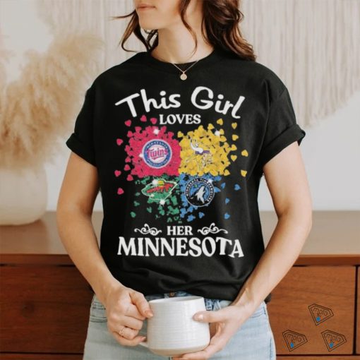 This Girl Loves Her Minnesota Sports Teams Logo Diamonds Shirt