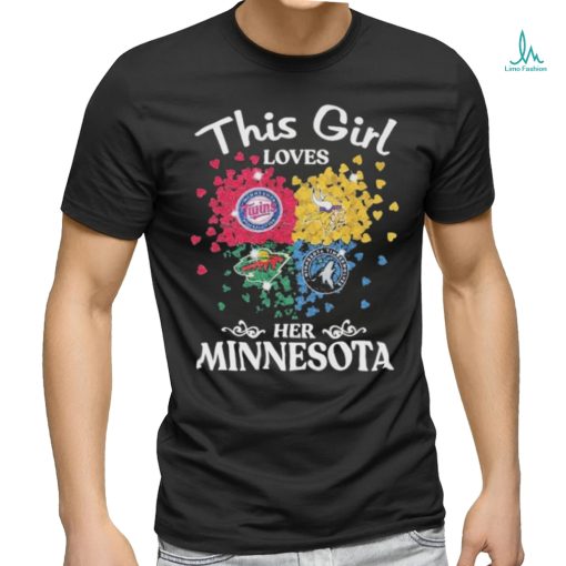 This Girl Loves Her Minnesota Sports Teams Logo Diamonds Shirt