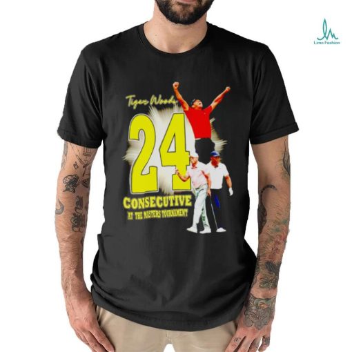 Tiger Woods consecutive at the masters tournament shirt