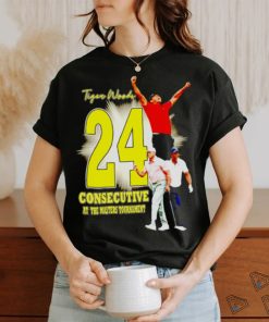 Tiger Woods consecutive at the masters tournament shirt