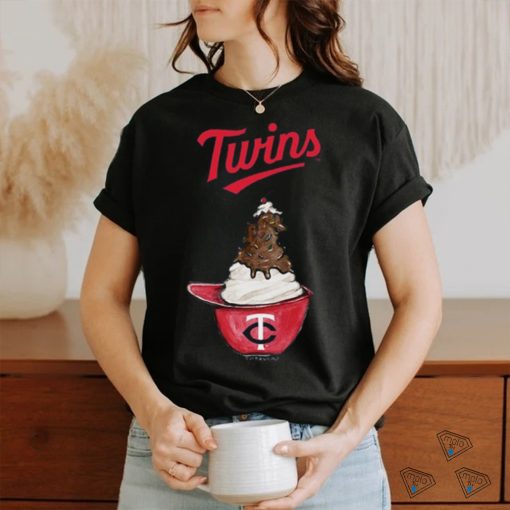 Toddler Minnesota Twins Tiny Turnip Navy Sundae Helmet Fringe T Shirt