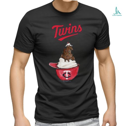 Toddler Minnesota Twins Tiny Turnip Navy Sundae Helmet Fringe T Shirt