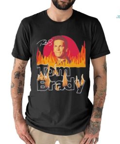 Tom Brady burning flame signature shirt