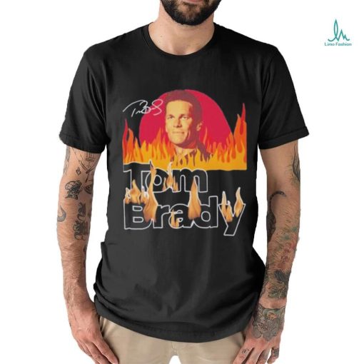 Tom Brady burning flame signature shirt