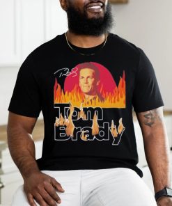 Tom Brady burning flame signature shirt