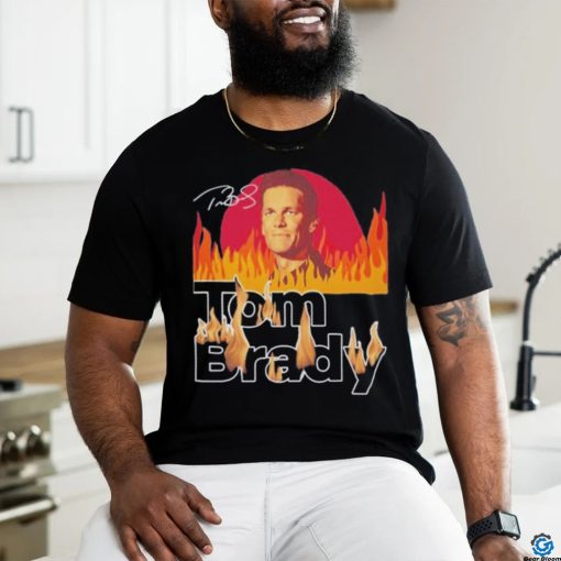 Tom Brady burning flame signature shirt