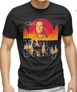 Tom Brady burning flame signature shirt