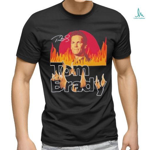 Tom Brady burning flame signature shirt