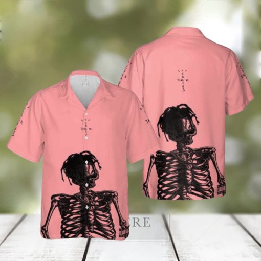 Travis Scott Skull Jack Catus Pink Pastel Color Hawaiian Shirt