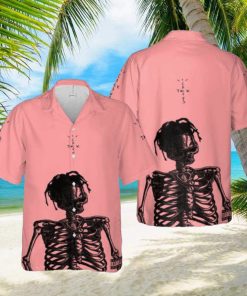 Travis Scott Skull Jack Catus Pink Pastel Color Hawaiian Shirt