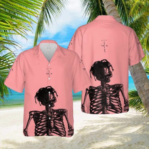 Travis Scott Skull Jack Catus Pink Pastel Color Hawaiian Shirt