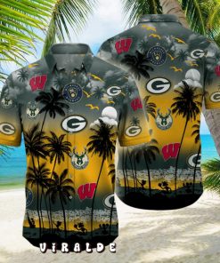 Trending Wisconsin Sports Palm Tree Hawaiian Shirt