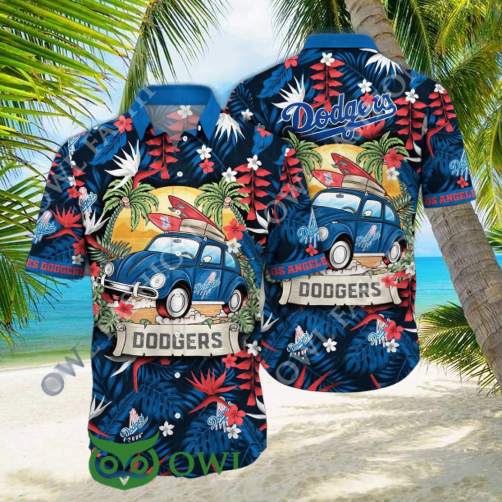 Trendy Car Floral Los Angeles Dodgers MLB Hawaiian Shirt Aloha Trendy Car Floral Los Angeles Dodgers MLB Hawaiian Shirt Aloha
