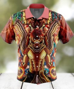 Trippy Natsu Dragneel Fairy Tail Button Up Hawaiian Shirt