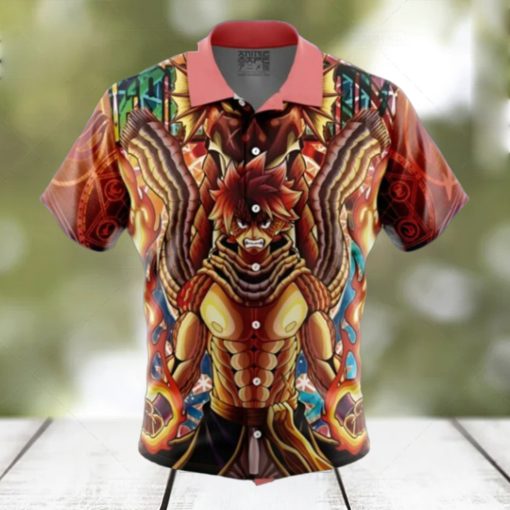 Trippy Natsu Dragneel Fairy Tail Button Up Hawaiian Shirt