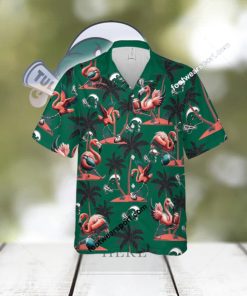 Tulane Green Wave Coconut Tree Island Hawaiian Shirt Flamingo Play Football Gift Beach