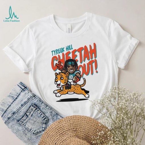 Tyreek Hill cheetah out Miami Dolphins football cartoon shirt