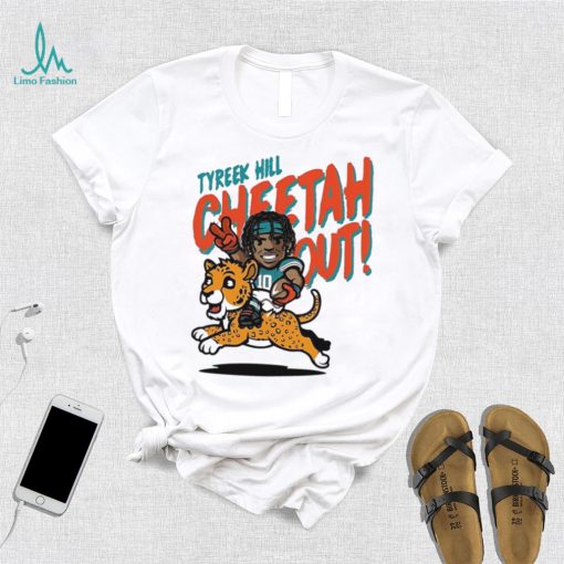 Tyreek Hill cheetah out Miami Dolphins football cartoon shirt