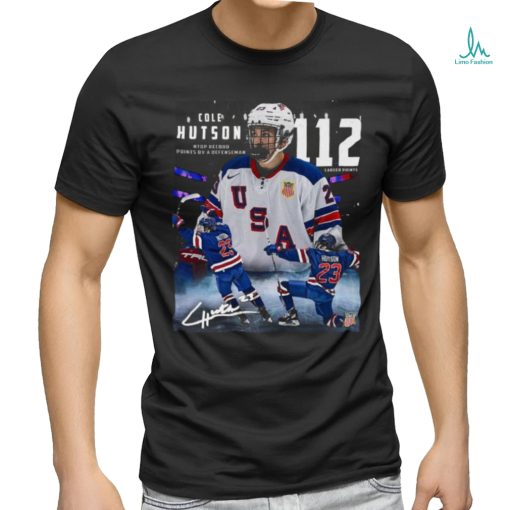 U18 Men’s World Hockey Cole Hutton NTDP Record Points By A Defenseman Shirt