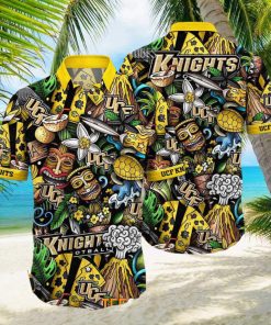 UCF Knights NCAA Mens Floral Button Up Hawaiian Shirt