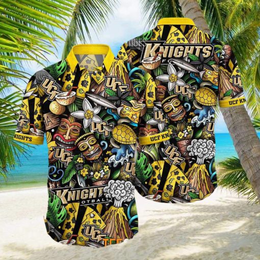 UCF Knights NCAA Mens Floral Button Up Hawaiian Shirt