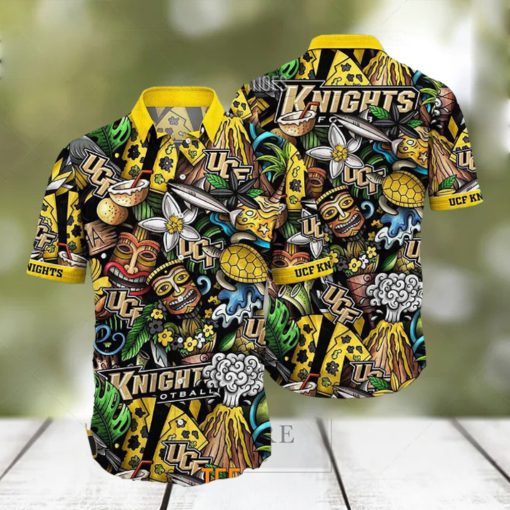 UCF Knights NCAA Mens Floral Button Up Hawaiian Shirt